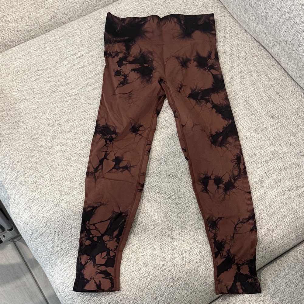 Brown Tie-Dye Leggings
